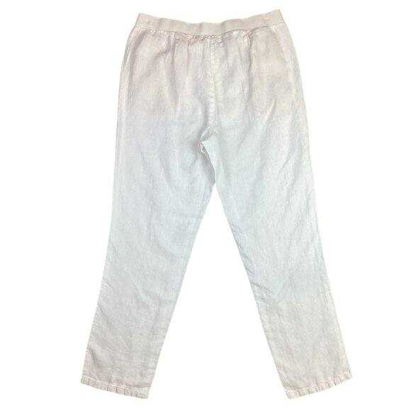 J. Jill Love Linen Womens Small White Pants 100% Linen Made In India - Picture 7 of 12